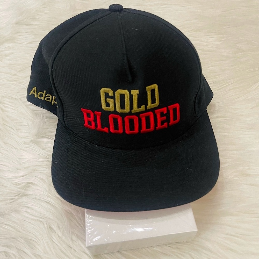 Adapt Clothing Brand Unisex "Gold Blooded" Black Snapback Cap NWOT